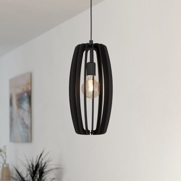Eglo - Lámpara colgante con cable 1xE27/40W/230V negra