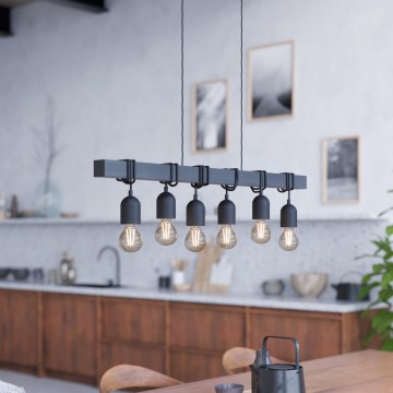 Eglo - Lámpara colgante con cable TOWNSHEND 6xE27/60W/230V