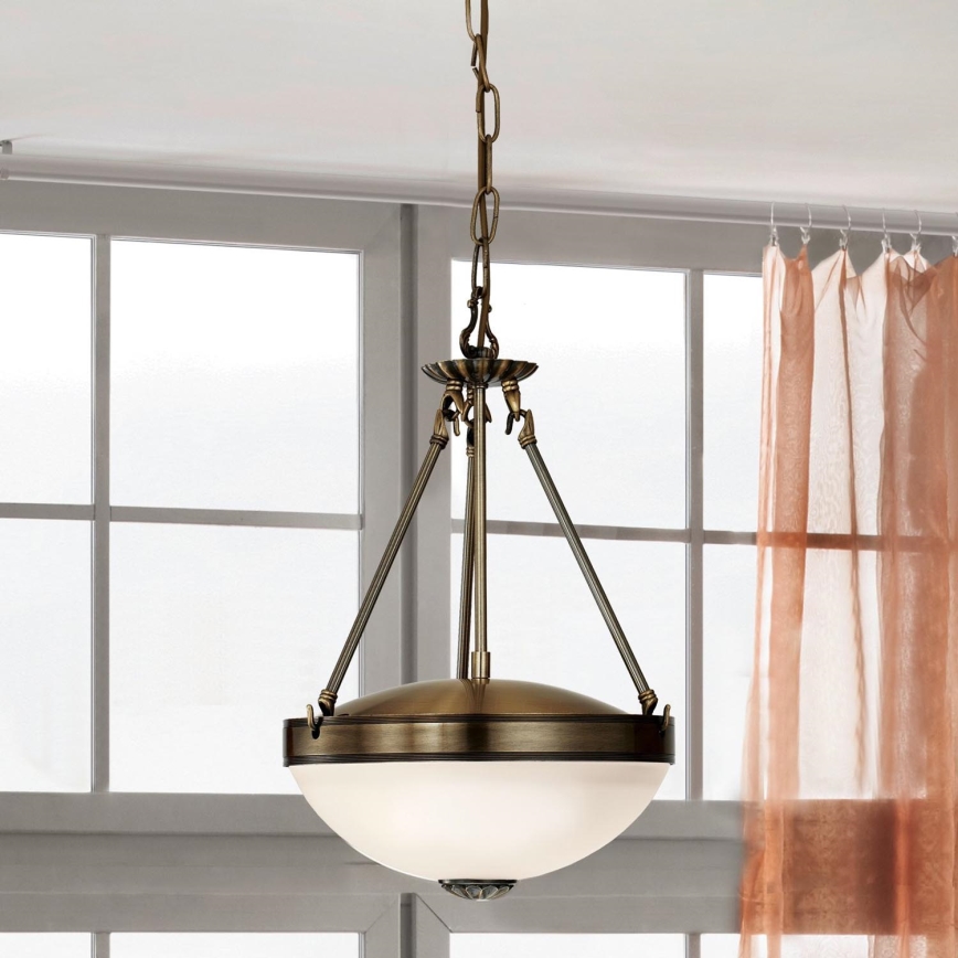 EGLO - Lámpara colgante con cadena 2xE27/60W/230V bronce