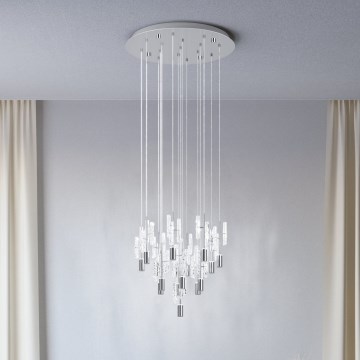 Eglo - Lámpara colgante LED con cable 15xLED/2,6W/230V 2200/3000/4000K cromo brillante