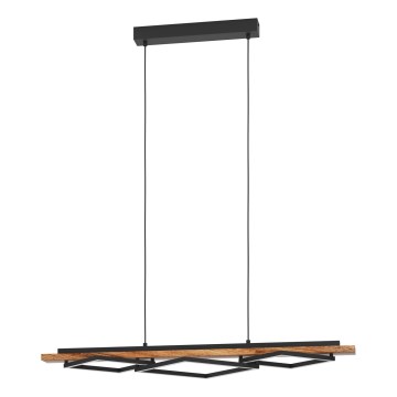 Eglo - Lámpara colgante LED regulable con cable 2xLED/13W/230V + LED/16W negro/marrón