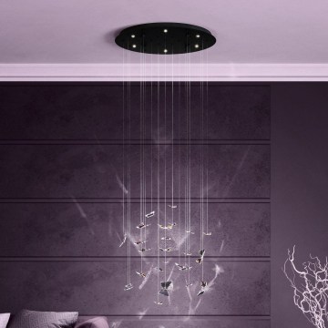 Eglo - Lámpara colgante LED regulable con cable, 6xLED/4,2W/230V, negro/transparente