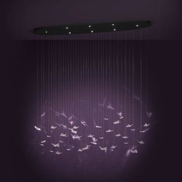 Eglo - Lámpara colgante LED regulable con cable 8xLED/4,2W/230V negro/transparente