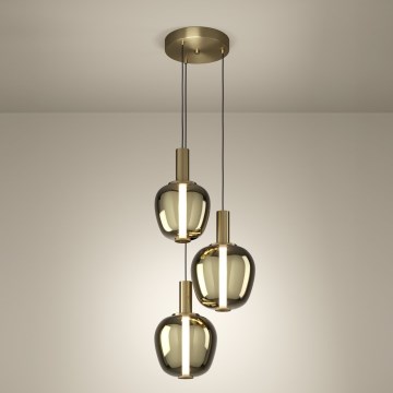 Eglo - Lámpara colgante LED regulable LED/5W/230V + 2xLED/6,5W + 3xLED/1,6W dorada