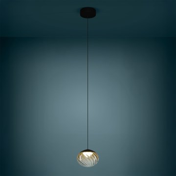 Eglo - Lámpara colgante LED regulable suspendida en cable LED/5,8W/230V 2200-6500K beige/ahumado + mando a distancia