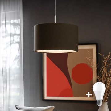 Eglo - Lámpara colgante LED TUNJA con cable 1xE27/60W/230V, marrón