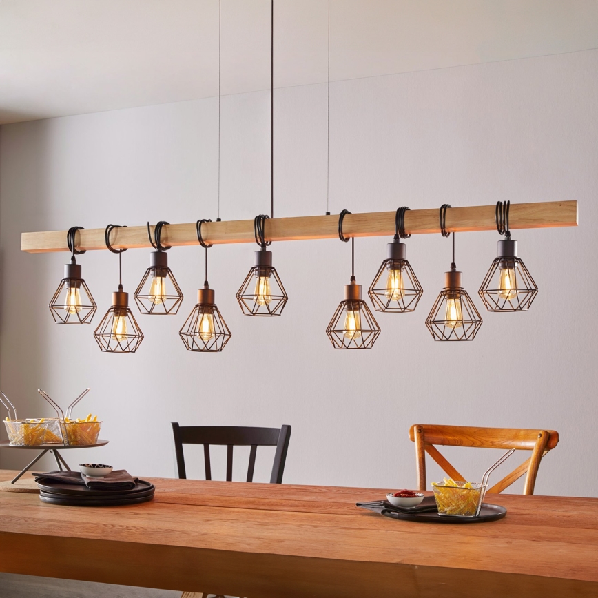 Eglo - Lámpara colgante TOWNSHEND 9xE27/60W/230V