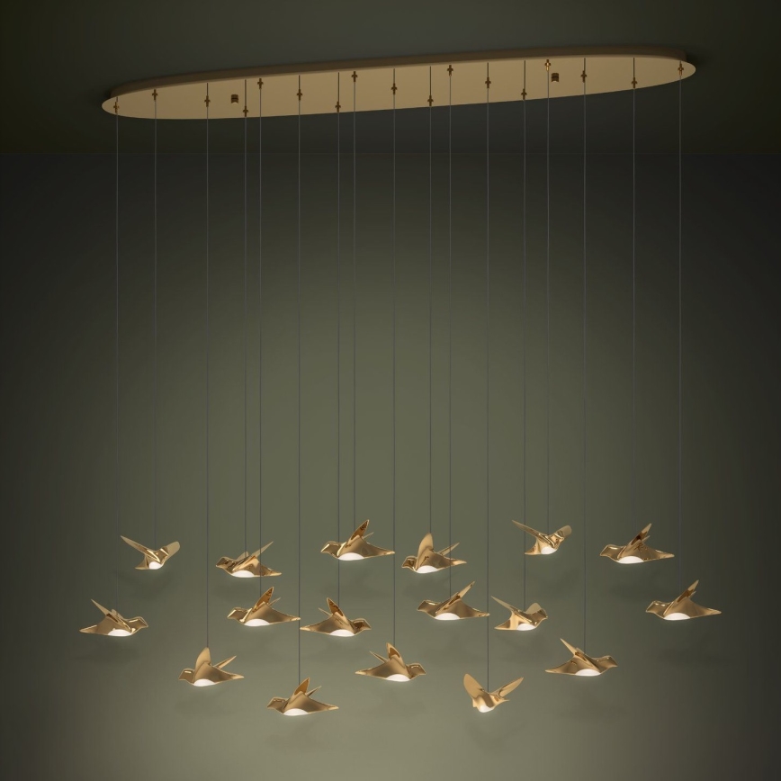 Eglo - Lámpara de araña LED regulable 17xLED/3W/230V 3000K dorado