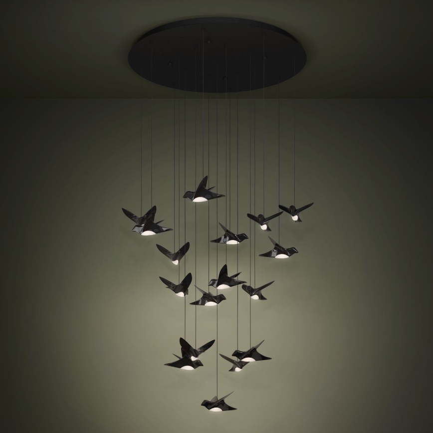 Eglo - Lámpara de araña LED regulable 17xLED/3W/230V 3000K negro
