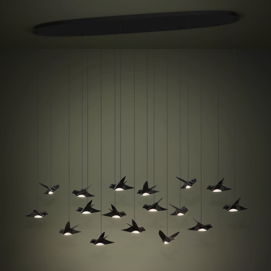 Eglo - Lámpara de araña LED regulable 17xLED/3W/230V 3000K negro
