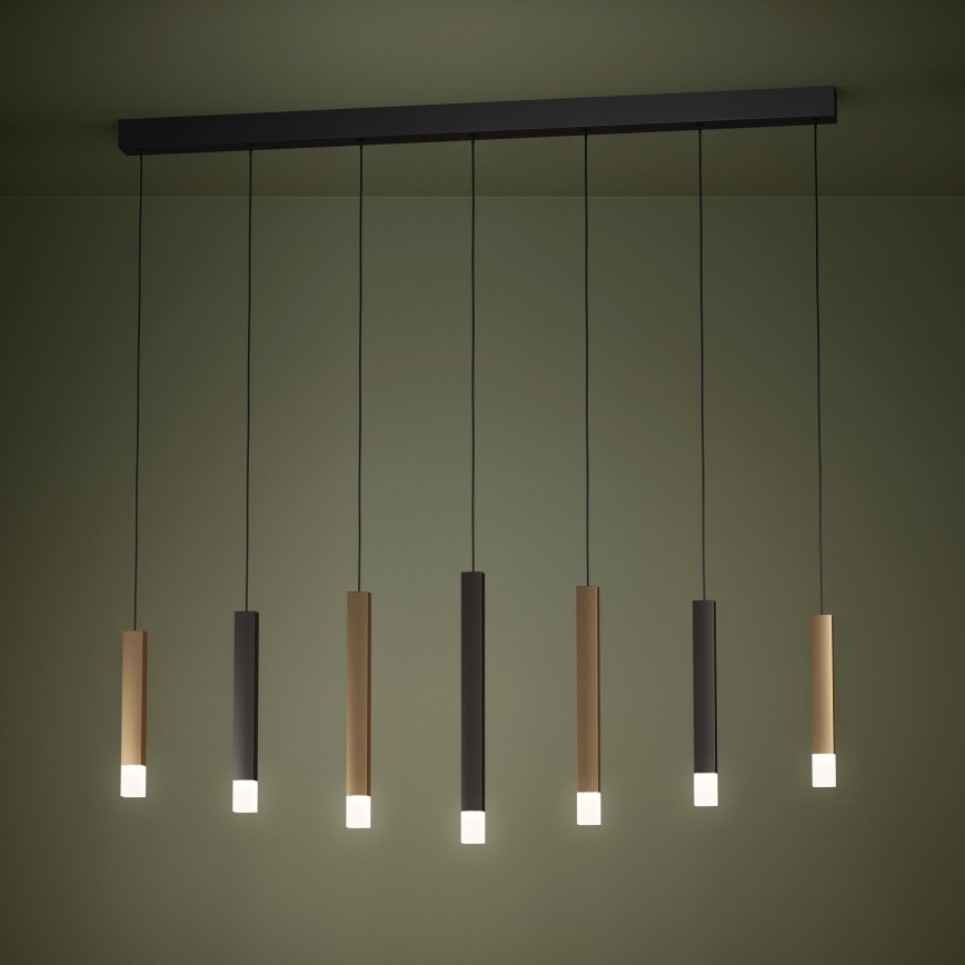 Eglo - Lámpara de araña LED regulable 7xLED/3,1W/230V 3000K antracita/dorado