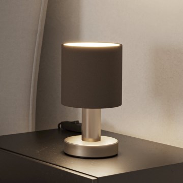 Eglo - Lámpara de mesa 1xE14/40W/230V marrón/cromo mate