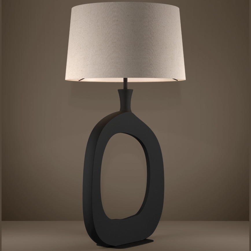 Eglo - Lámpara de mesa 1xE27/60W/230V 88 cm negro/color crema