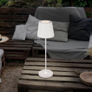 Eglo - Lámpara de mesa exterior recargable y regulable LED/3,8W/5V 2400/3000/4000K 2000 mAh IP44 blanca