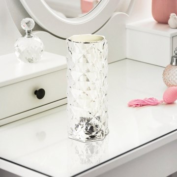 Eglo - Lámpara de mesa LED RGB recargable con control táctil y regulable, LED/800 mAh, transparente