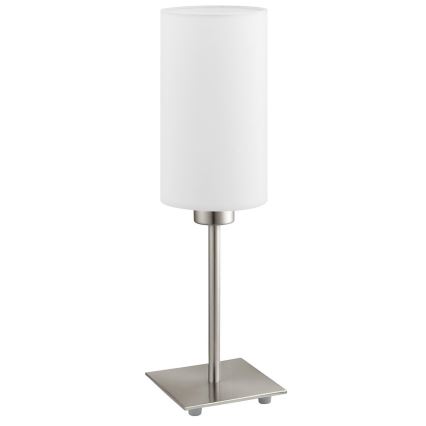 Eglo - Lámpara de mesa LED TUNJA 1xE27/60W/230V 26,5 cm cromo mate/blanco