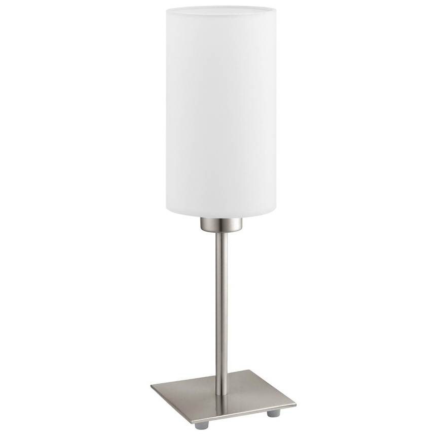Eglo - Lámpara de mesa LED TUNJA 1xE27/60W/230V 26,5 cm cromo mate/blanco