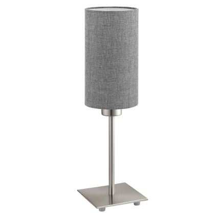 Eglo - Lámpara de mesa LED TUNJA 1xE27/60W/230V 26,5 cm cromo mate/gris