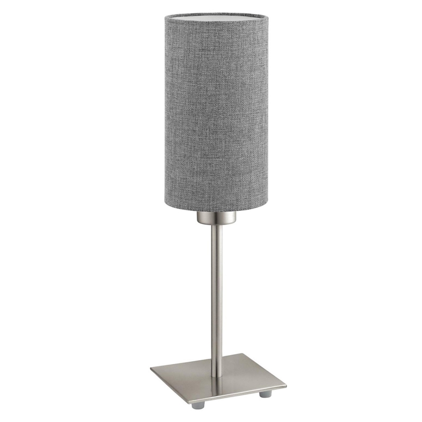 Eglo - Lámpara de mesa LED TUNJA 1xE27/60W/230V 26,5 cm cromo mate/gris