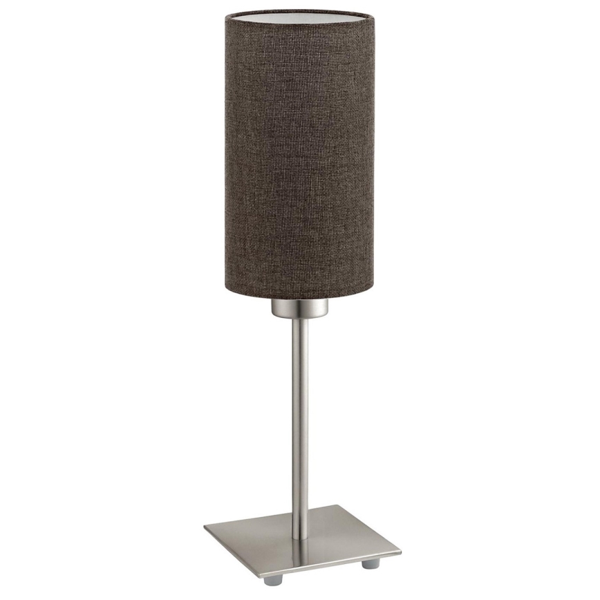 Eglo - Lámpara de mesa LED TUNJA 1xE27/60W/230V 26,5 cm cromo mate/marrón