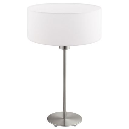 Eglo - Lámpara de mesa LED TUNJA 1xE27/60W/230V 38,5 cm cromo mate/blanco
