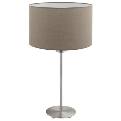 Eglo - Lámpara de mesa LED TUNJA 1xE27/60W/230V 38,5 cm cromo mate/topo