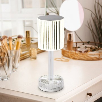 Eglo - Lámpara de mesa recargable LED RGB regulable/800 mAh, transparente