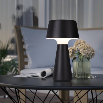 Eglo - Lámpara de mesa recargable y regulable para exterior LED/3W/5V 2200/3000/4000K 2000 mAh IP44 negra