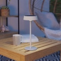 Eglo - Lámpara de mesa táctil LED recargable por energía solar y regulable LED/3W/5V 3000-6000K 1800 mAh IP44 blanco