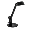 Eglo - Lámpara de mesa táctil LED regulable con cargador LED inalámbrico/4,8W/230V negro