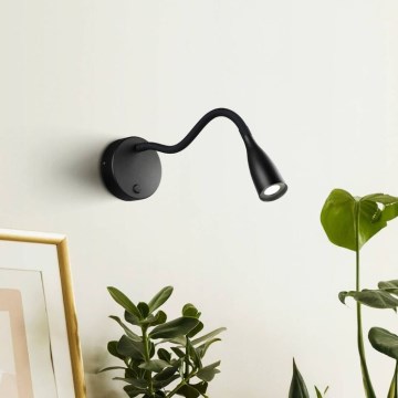 Eglo - Lámpara de pared LED flexible, 3,8 W/230 V, negra