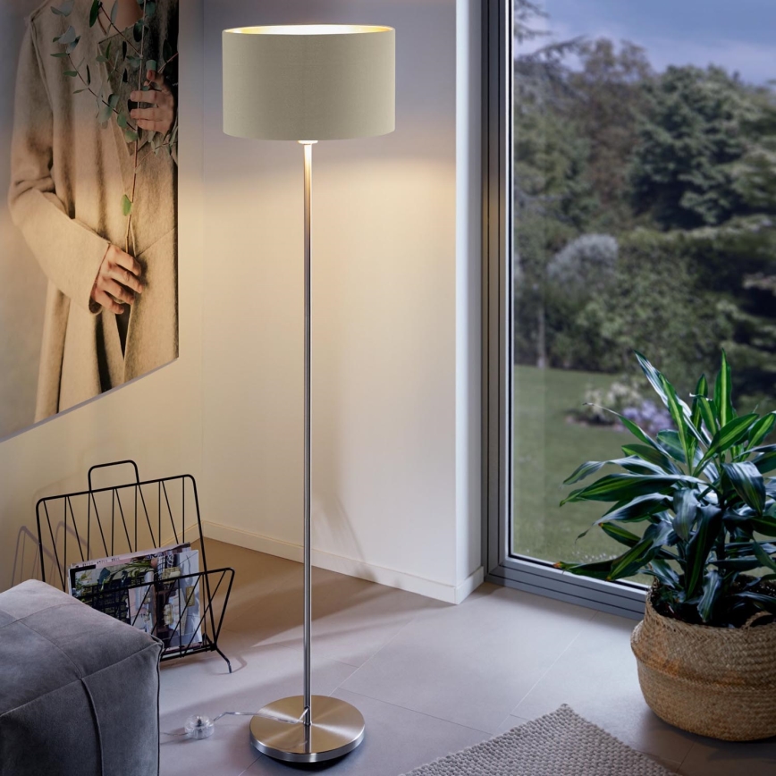Eglo - Lámpara de pie 1xE27/60W/230V taupe