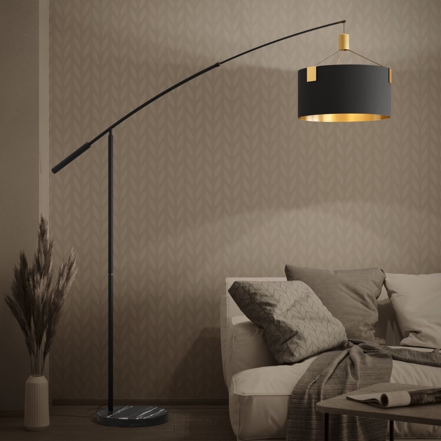 Eglo - Lámpara de pie 3xE27/40W/230V negro/dorado