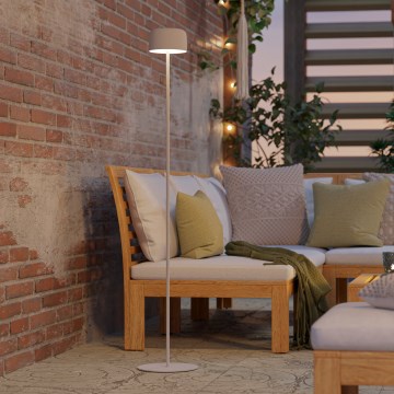 Eglo - Lámpara de pie LED solar recargable con control táctil LED/2,8W/3,7V 1800 mAh IP44 blanco