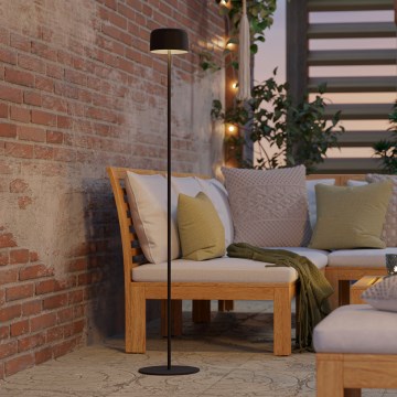 Eglo - Lámpara de pie LED solar recargable con control táctil LED/2,8W/3,7V 1800 mAh IP44 negra