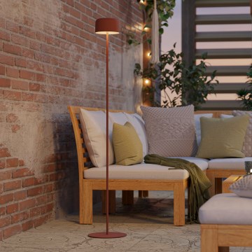 Eglo - Lámpara de pie solar recargable LED con control táctil LED/2,8W/3,7V 1800 mAh IP44 naranja