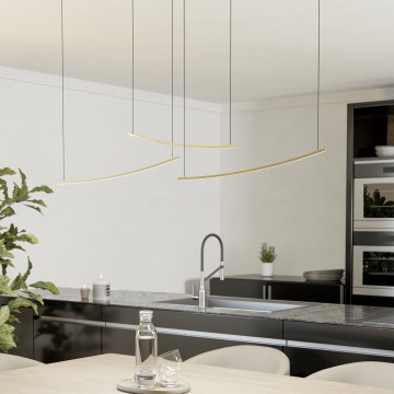 Eglo - Lámpara de suspensión LED regulable con cable LED/22W/230V 2700/4000/6500K dorada