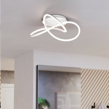 Eglo - Lámpara de techo LED regulable, 40 W, 230 V, 2200–6500 K, Ø 83 cm, blanca, con mando a distancia
