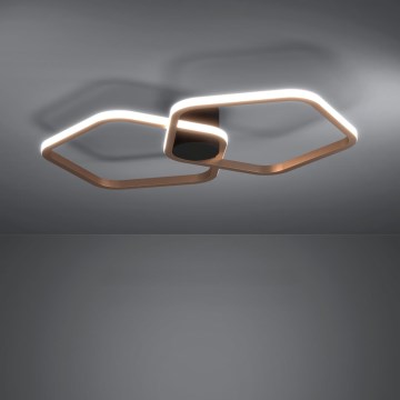 Eglo - Lámpara de techo LED regulable LED/20W/230V latón + mando a distancia