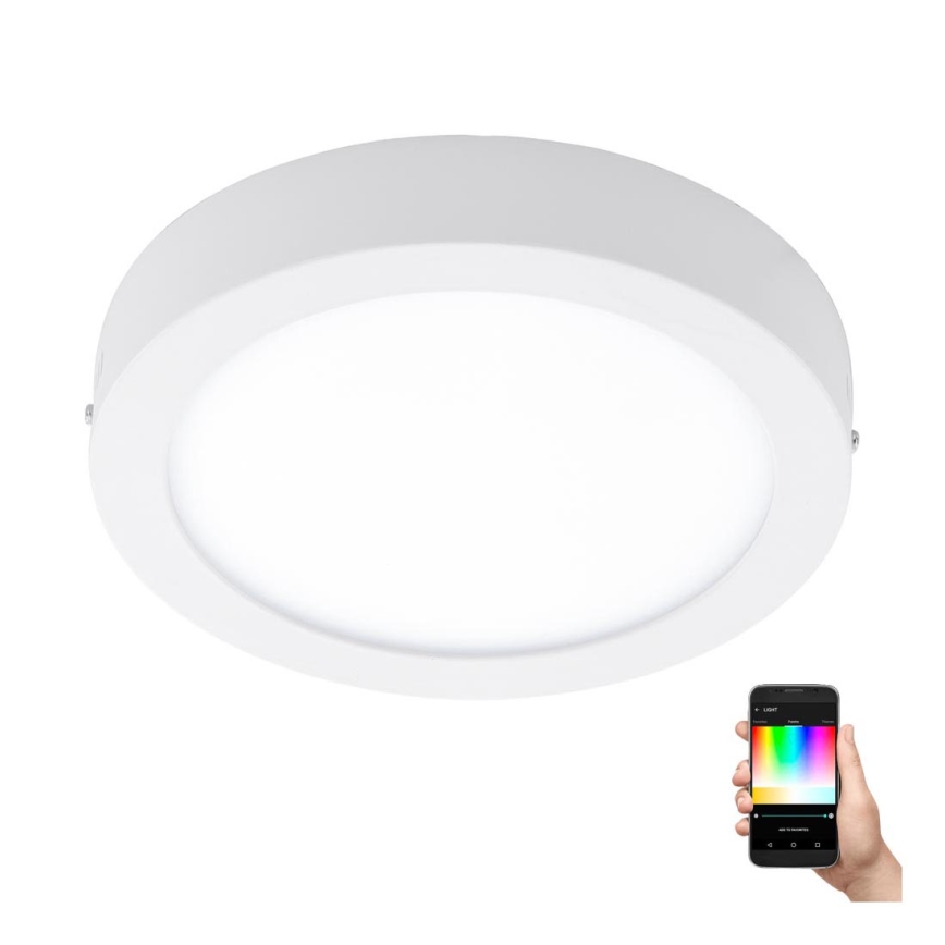Eglo - Lámpara de techo LED RGBW regulable FUEVA-C LED/15,6W/230V Bluetooth diámetro 22,5 cm