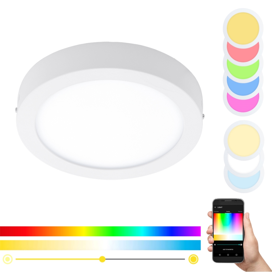 Eglo - LED RGBW luminaria de techo regulable FUEVA-C LED/21W/230V Ø 30 cm