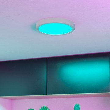 Eglo - Lámpara de techo LED RGBW regulable para baño, 11,2 W/230 V, 2700-6500K, diámetro 21,1 cm, IP44, blanco