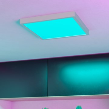 Eglo - Lámpara de techo LED RGBW regulable para baño LED/13,5W/230V 2700-6500K 29,5x29,5 cm IP44 blanca