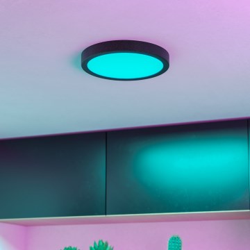 Eglo - Lámpara de techo regulable para baño LED RGBW LED/11,2W/230V 2700-6500K Ø 21,1cm IP44 negra