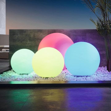 Eglo - Lámpara exterior LED RGB regulable 1xE27/9W/230V 2700-6500K IP65 Ø500