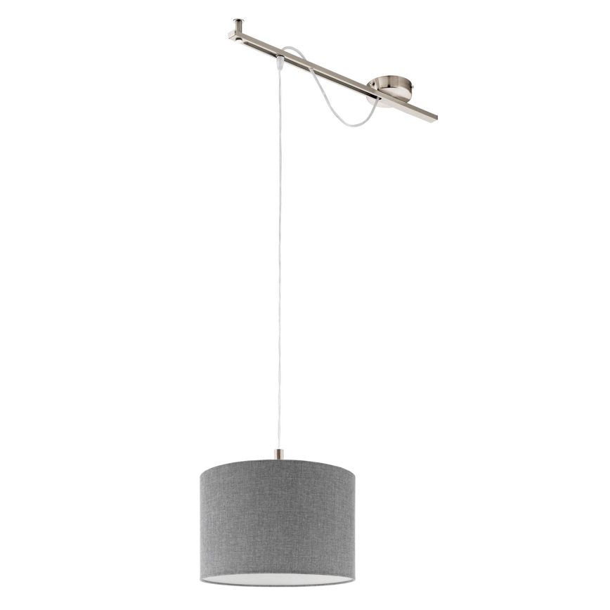 Eglo - Lámpara LED colgante CALCENA 1xE27/60W/230V cromo/gris