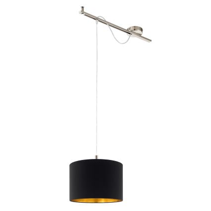Eglo - Lámpara LED colgante CALCENA 1xE27/60W/230V cromo/negro