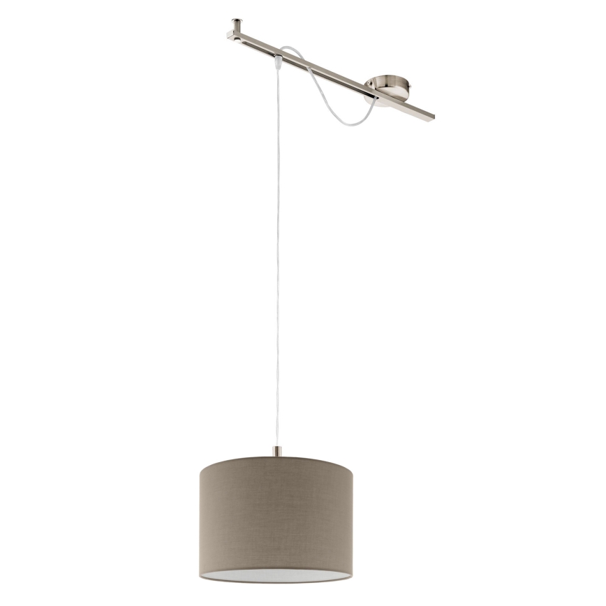 Eglo - Lámpara LED colgante CALCENA 1xE27/60W/230V cromo/taupe