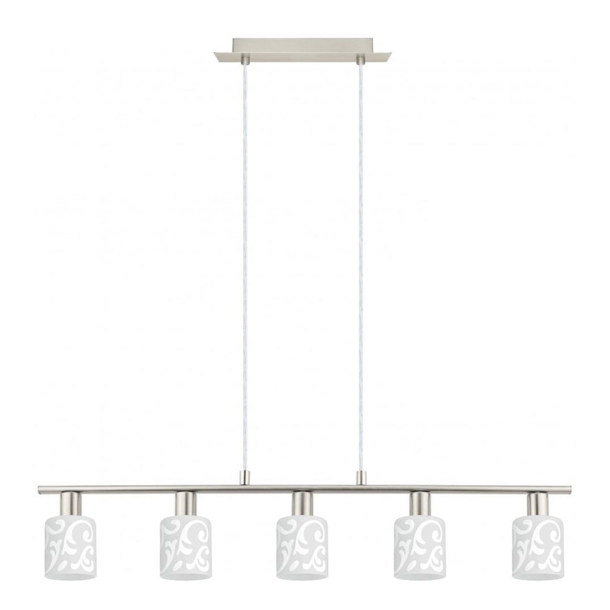 Eglo - Lámpara LED colgante MY CHOICE 5xE14/4W/230V cromo mate/blanco