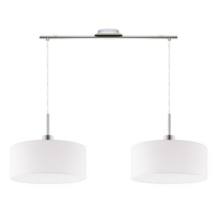Eglo - Lámpara LED colgante TUNJA 2xE27/60W/230V blanco